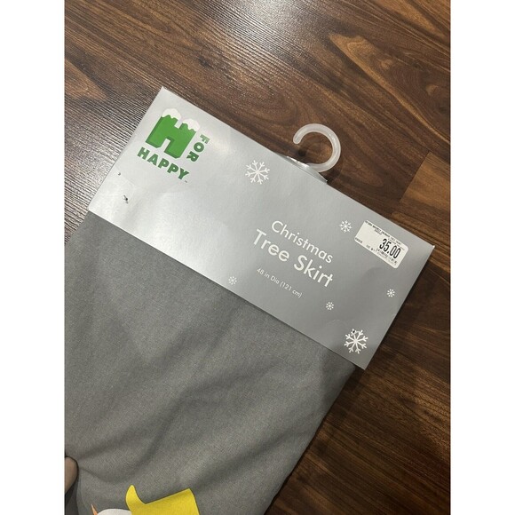 H for Happy Whimsy Snowmen Holiday Tree Skirt Bed and Bath Beyond NEW - Picture 4 of 8